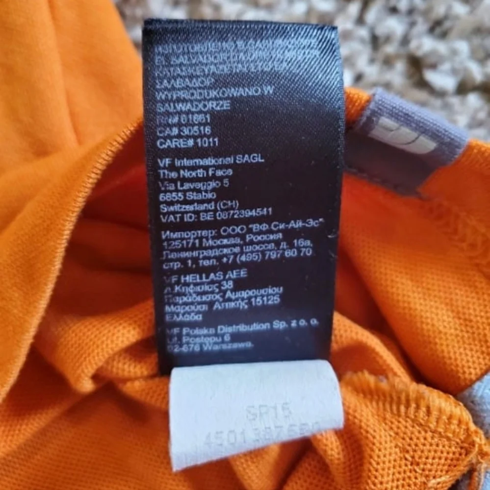 Men's Large The North Face 1/4 Zip Polo‎ Shirt orange short sleeve tee T-shirt